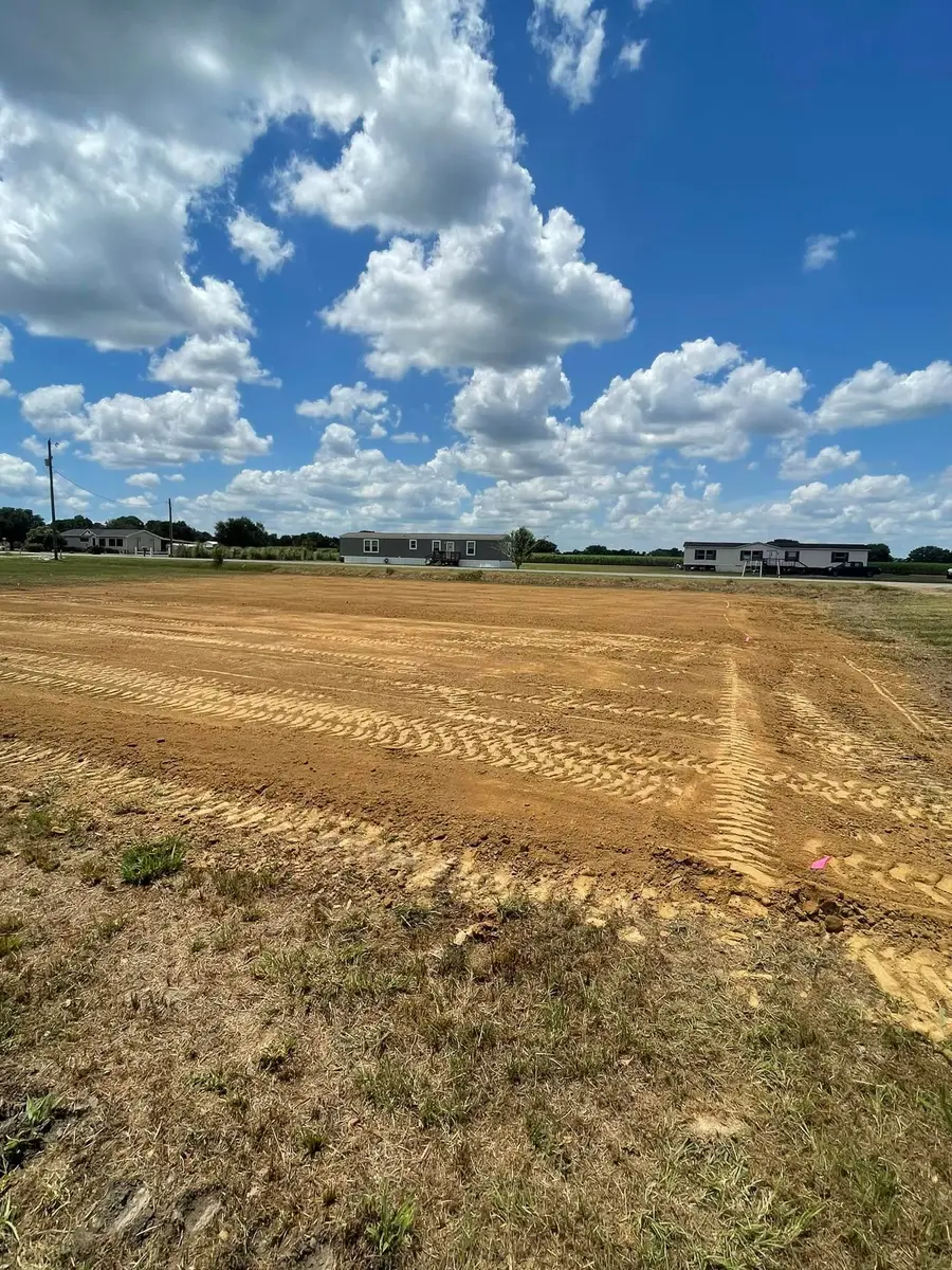 Freshly graded building pad on a residential lot